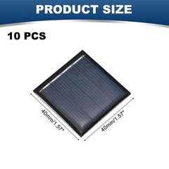 MECCANIXITY 10PCS 2V 0.08W 0.04A Mini Solar Panels for Power, Black
