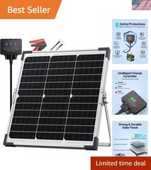 Durable 20W Waterproof Solar Battery Charger for Motorcycles, Trailers, & Trucks