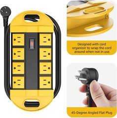 Multi-Outlet Waterproof Power Strip with 10FT Cord – Perfect for Outdoor Use