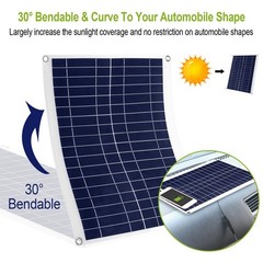 Outdoor Solar Panel 12V 25W Car Battery Charger IP68 Waterproof w/ 3.0A Dual USB