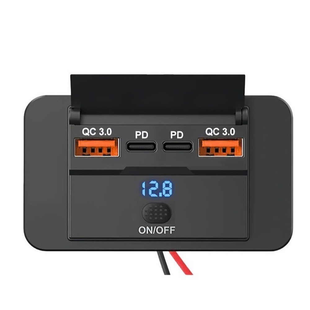 RV USB Charging Socket 36W Per USB-C Port Flip Cover Design Dust Proof Casing