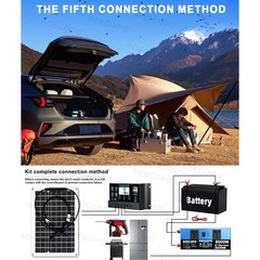 8000W Peak Solar Kit Flexible Panel 100A Controller 12V 24V to 110V/220V