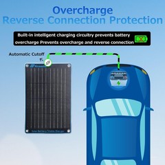 12V Solar Panel Car Battery Charger & Maintainer 10W Cigarette Lighter Socket