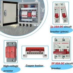 Hardcover Solar Combiner Box with 4 Strings, 80 A Circuit Breakers. This pv Comb