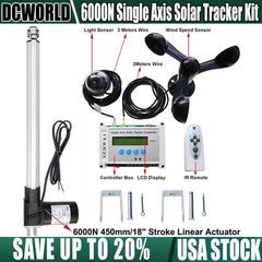 LCD Solar Track Tracker Single Axis-12V 6000N 18″ Linear Actuator W/ Wind Sensor