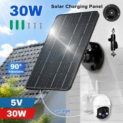 30W Solar Panel For Security Camera Solar Cell Charger USB Type C Waterproof
