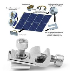 1/4x Solar Panel Mounting Bracket Clamp Ground Lug Fastener Photovoltaic Support