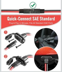 LOT OF 4 SAE Extension Cable 10AWG Quick Disconnect Wire Harness with SAE Adapte