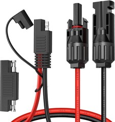 Weatherproof 10AWG SAE Solar Panel Connector Cable with Polarity Reverse Adapter