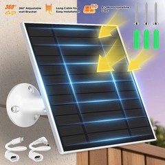 1-4X Type-C Port 5W 5V Solar Panel Outdoor Charger for CCTV Cam Security Camera