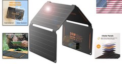 30W Portable Foldable Solar Panel with QC3.0 Quick Charge – Waterproof Design