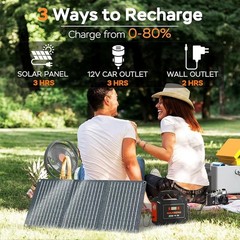 Portable Power Station 167Wh Battery Backup Multi-Output USB AC DC Solar Charge
