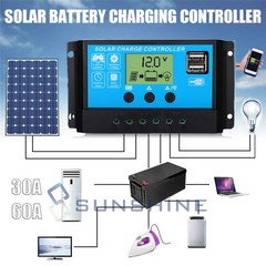30-60A MPPT Solar Panel Regulator Charge Controller Auto Focus Tracking 12V/24V