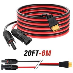 Bateria Power Solar to XT60 Charge Extension Cable Solar Panel 20FT-6M 12AWG