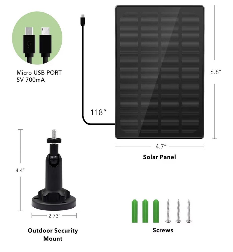 Solar Panel Security Camera Charger