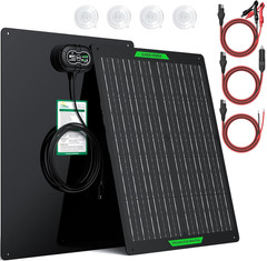 50W Waterproof 12V Solar Battery Charger with MPPT for Cars, Boats, RVs