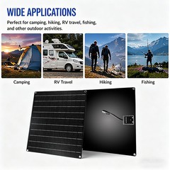 100W Portable Flexible Solar Panel Monocrystalline Waterproof, Dual USB & DC Out