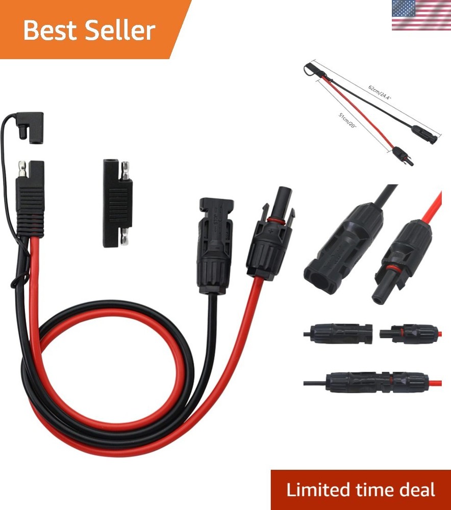 10AWG SAE to SAE Cable Adapter with Waterproof – 50cm for Solar Systems
