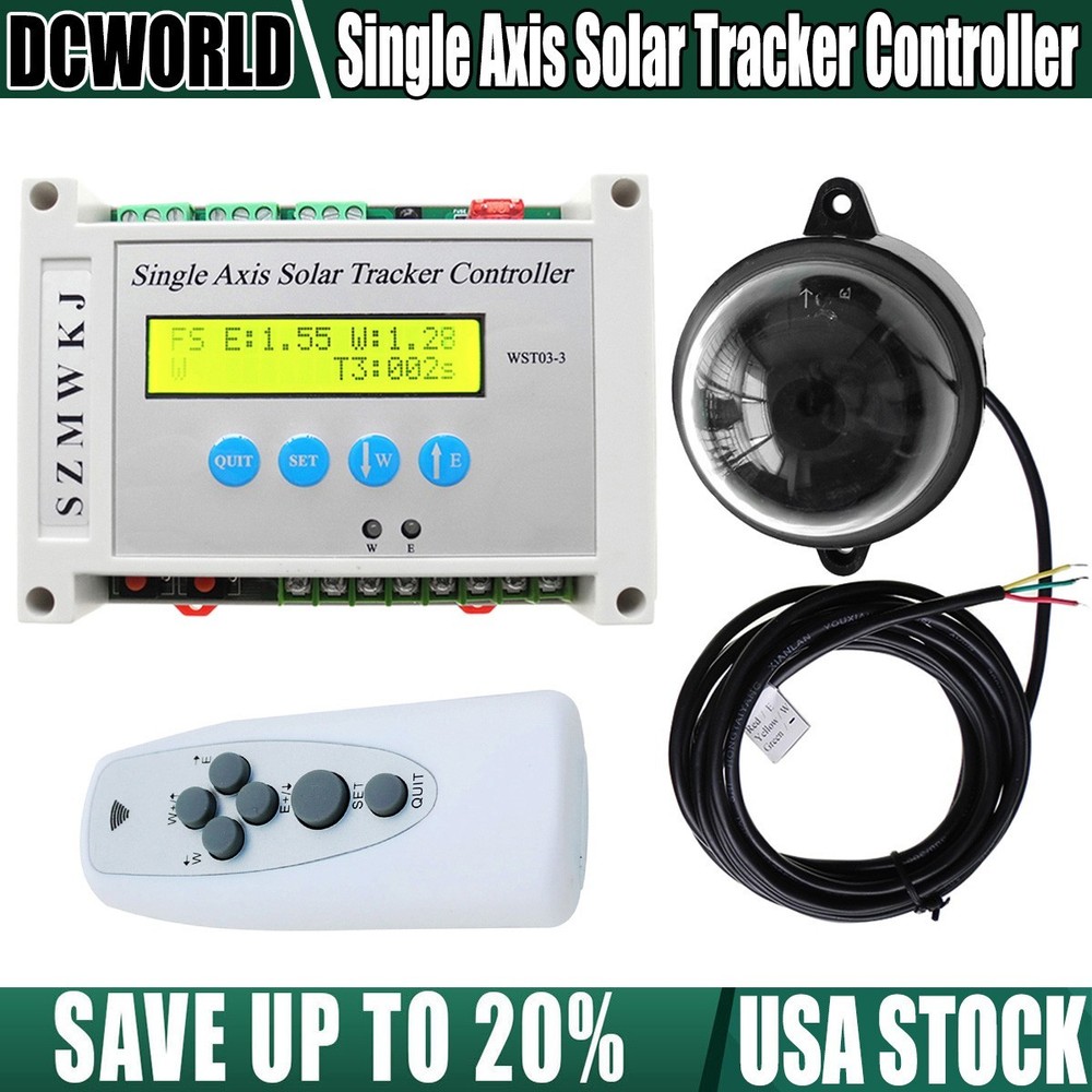 Auto Tracking LCD Single Axis Solar Tracker Controller DIY Solar Panel Track Kit