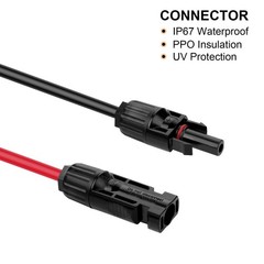 3FT 10AWG Solar Panel Extension Cable with Male & Female Connectors, Solar Wirin