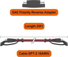Versatile 25FT SAE Extension Cable 16AWG – Best for Batteries and Solar Panels