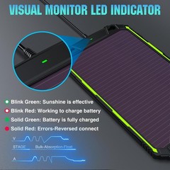 10W 12V Solar Battery Charger Maintainer PRO, Built-in Smart MPPT Charge Cont…