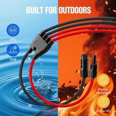 Integrated Solar Connector 2-6 Y Branch Parallel PV Adapter Cable Wire Plug T…