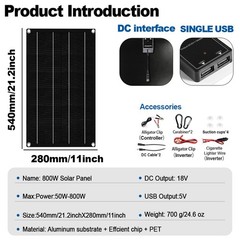 10000W Inverter 800WSolar Panel Solar Power Generator 100A Home 110V Grid SystM5