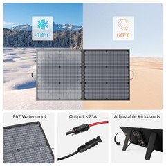 110W Portable Solar Panel, IP67 Waterproof Foldable 110 Watt 110W Solar Panel