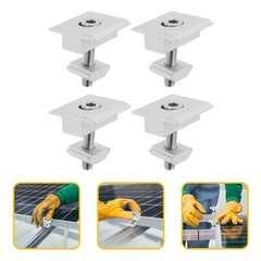 4Pcs Aluminum Alloy Solar Panel Mounting Mid Clamps Silver Reusable