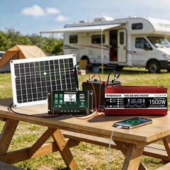 Grennova 1500W All-in-One Solar System Real Pure Sine 12V To110V/220V Power Inve