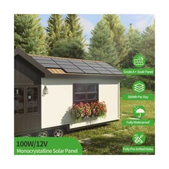 JJN 200 Watt Solar Panels 2 100 Watt 9BB 12 Volt Monocrystalline Solar Module…