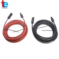 1Pair Black + Red 30ft 12AWG Solar Panel Extension Cable Wire Connector