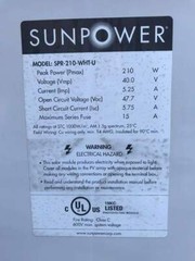 Solar Panels, high efficiency 210W Sunpower SPR-210-WHT-U FREE PICKUP