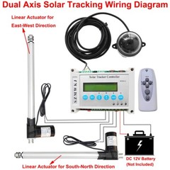 Solar Panel Tracking Sun Track Dual Axis Controller W/ 6000N 18″ Linear Actuator