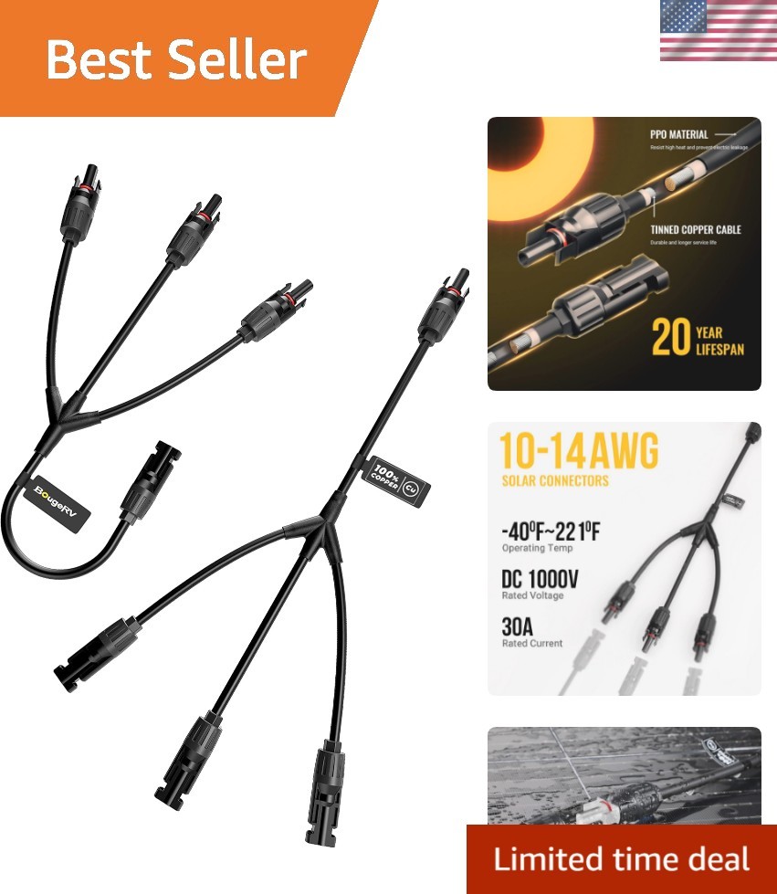 Y Branch Solar Connectors – Waterproof and UV Resistant Plug Kit