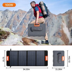 100W Solar Charger Portable 4-fold Solar Panel with Kickstand for Power Station