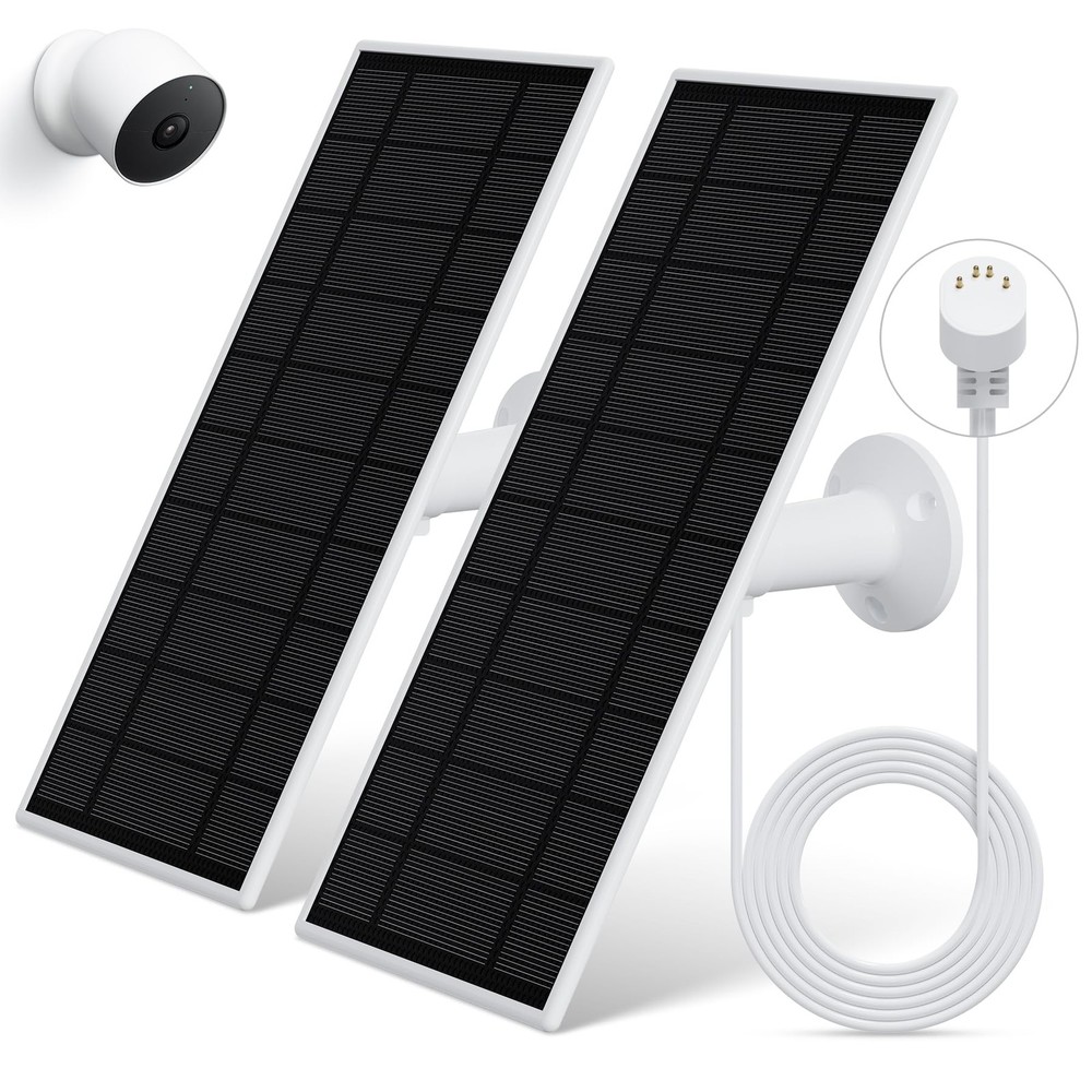 Solar Panel for Google Nest Camera, 2Pack Upgraded Solar Power Charger for Go…