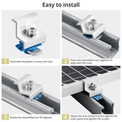 10pcs Solar Panel End Clamp for Standard Unistrut, Aluminum 30mm/35mm Solar P…