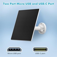 Solar Panel Charger 5W for Security Camera Outdoor Micro USB USB C DC 5V