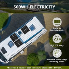 Versatile Waterproof 100W Solar Panels – Easy Installation for All Outdoor Needs