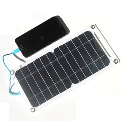 10W 5V Monocrystalline Silicon Solar Panel Charger USB Port Cell Phone Camping