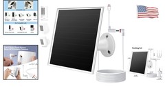 Sustainable 6W Solar Panel for Ring Cameras with USB-C & Adjustable Mounting