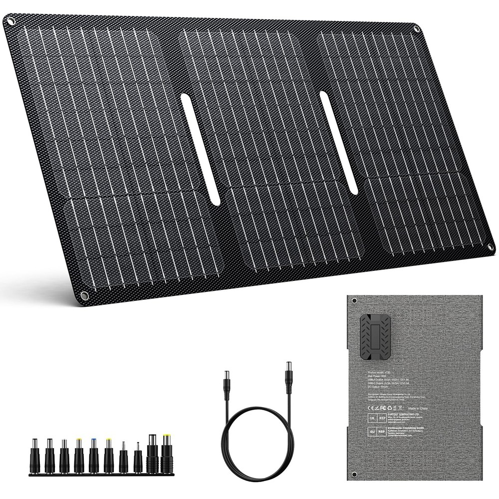30W Solar Panel Charger YT30 Foldable Solar Panel IP65 Waterproof Solar Charg…