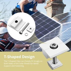 Anbte 10pcs Solar Panels Centre Clamps 30mm, Aluminium Solar Panel Mounting B…