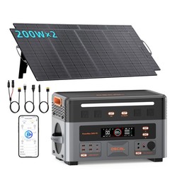 OSCAL LiFePO4 PM3600 with 2*200W Solar Panel 2016Wh Portable Power Station 3600W