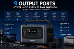 PISEN 1000W Portable Power Station 1008Wh LiFePO4 Solar Generator Camping