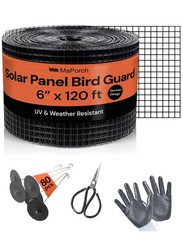 MaPorch Solar Panel Bird Guard Mesh Screen – 6 in x 120 ft Black PVC Coated G…