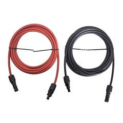 15 Feet Black + Red 10 AWG Solar Panel Extension Cable Wire Connector 1 Pair