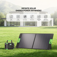 100W Portable Solar Panel for Power Station, 23.5% High Efficiency ETFE Foldable